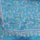 JANET BLAUW, 100% cashmere pashmina sjaal, met de hand geborduurd