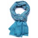 JANET BLAUW, 100% cashmere pashmina sjaal, met de hand geborduurd