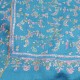 JANET BLAUW, 100% cashmere pashmina sjaal, met de hand geborduurd
