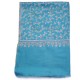 JANET BLAUW, 100% cashmere pashmina sjaal, met de hand geborduurd