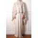 SOFIA CREME, echte handbestickte Pashmina-Schal 100% Kaschmir