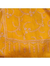 JULIA SAFRANGELB, echte handbestickte Pashmina-Stola 100% Kaschmir