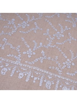 ZOE BLAUE, echte handbestickte Pashmina-Stola 100% Kaschmir