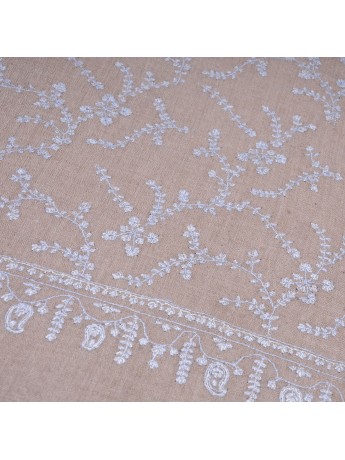 ZOE BLAUE, echte handbestickte Pashmina-Stola 100% Kaschmir