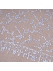 ZOE BLAUW, echte Pashmina stola 100% handgeborduurd cashmere