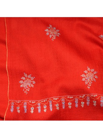 ALMA RODE, 100% cashmere handgeborduurde pashmina stola