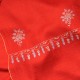ALMA RODE, 100% cashmere handgeborduurde pashmina stola