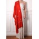 ALMA RED, real pashmina 100% cashmere with handmade embroideries