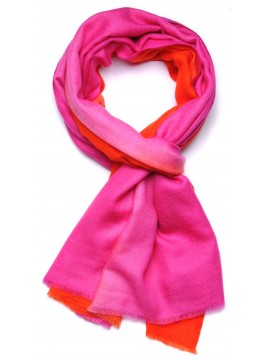 AURA SUNSET, Stola pashmina 100% handgewebter Kaschmir dip  dye