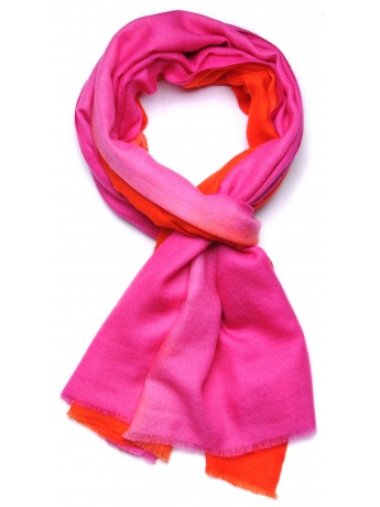 AURA SUNSET, Stola pashmina 100% handgewebter Kaschmir dip  dye