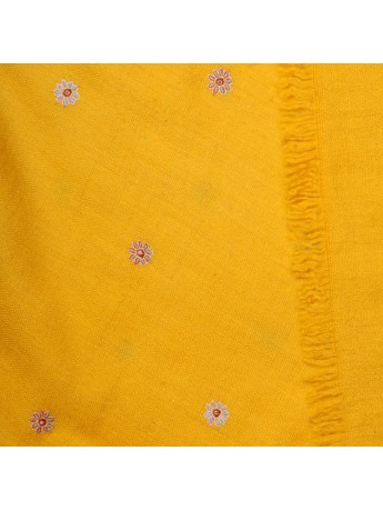 LANA SAFFRON, Real embroidered pashmina shawl 100% cashmere