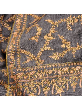 JANET KOPER, 100% cashmere pashmina sjaal, met de hand geborduurd