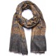 JANET CUIVRE, châle véritable pashmina 100% cachemire brodé main