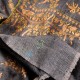 JANET CUIVRE, châle véritable pashmina 100% cachemire brodé main