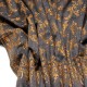 JANET CUIVRE, châle véritable pashmina 100% cachemire brodé main