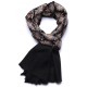 CARLA NOIR, châle véritable pashmina 100% cachemire brodé main