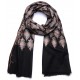 CARLA SCHWARZ, echter Pashmina-Schal aus 100% Kaschmir, handbestickt