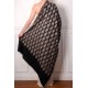 CARLA NOIR, châle véritable pashmina 100% cachemire brodé main