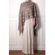 TELMA TAUPE, hand-embroidered 100% cashmere pashmina stole