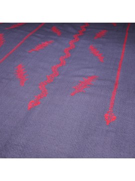 TELMA GRIJS, handgeborduurde 100% kasjmier pashmina stola