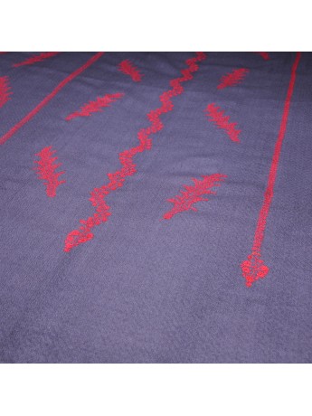 TELMA GREY, hand-embroidered 100% cashmere pashmina stole