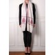 PALLA AVORIO, stola vera Pashmina 100% cashmere ricamata a mano
