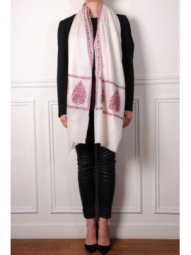 PALLA IVOOR, echte Pashmina stola 100% handgeborduurd cashmere