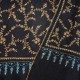 JULIA NOIR, étole véritable pashmina 100% cachemire brodé main