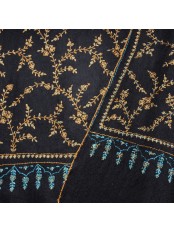 JULIA SCHWARZ, echte Pashmina-Stola aus 100% Kaschmir, handbestickt