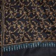 JULIA NOIR, étole véritable pashmina 100% cachemire brodé main