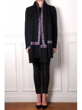MARGO ZWART, met de hand geborduurde 100% kasjmier pashmina stola
