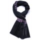 MARGO BLACK, hand-embroidered 100% cashmere pashmina stole