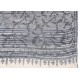 Véritable Pashmina 100% cachemire Ikat Ecru naturel et noir rebrodé main