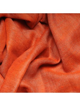 Echte Omkeerbare Pashmina 100% cashmere Oranje/Natuurlijk Beige