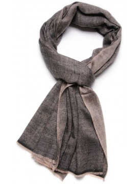 SACHA NOIR, étole véritable Pashmina 100% cachemire réversible