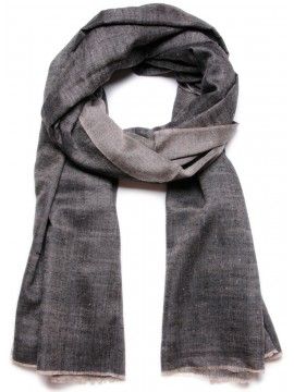 SWAN BLACK, Handwoven cashmere pashmina Shawl reversible