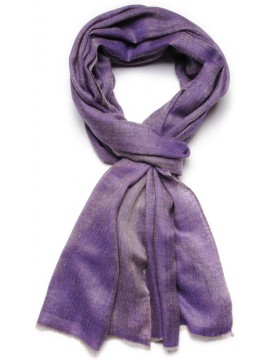 SACHA VIOLET, étole véritable Pashmina 100% cachemire réversible