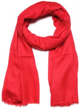 Véritable Pashmina 100% cachemire Rouge tango Grand modèle