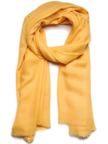 Véritable Pashmina 100% cachemire Jaune tournesol Grand modèle