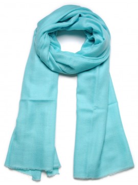 Echte Pashmina 100% cashmere Blauw Aqua Groot