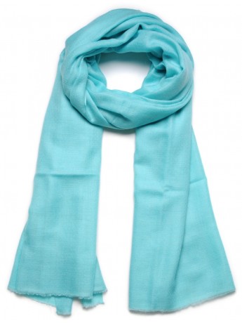 Véritable Pashmina 100% cachemire Bleu Aqua Grand modèle