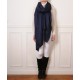 De echte Pashmina 100% cashmere XXL marineblauw geruit maat