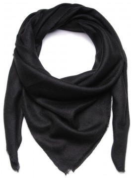 Le Carré Véritable Pashmina cachemire noir tissé main