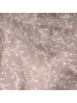 LARA BEIGE, châle véritable Pashmina 100% cachemire brodé main