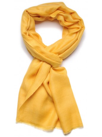 Handwoven cashmere pashmina Stole Saffron yellow