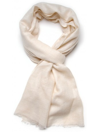 Genuine natural ivory handwoven cashmere pashmina stole