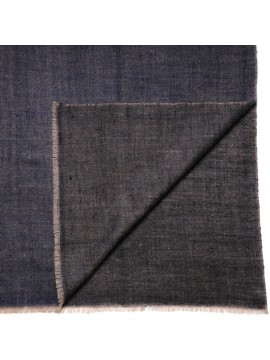 REVA NERO/NAVY, Stola vera pashmina 100% Cashmere bicolore