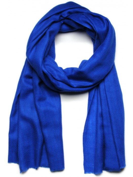 Himalayan Cashmere Yarn High Quality Shawl Color: Deep Blue N051.5209 Hand Loomed 100% Cashmere 4 Ply Wide Herringbone