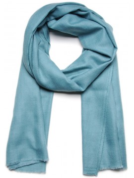 Echte rivierblauwe pashmina sjaal - 100% handgeweven cashmere