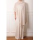JULIA LIGHT BEIGE, real pashmina 100% cashmere natural with full handmade embroideries